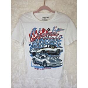 Chemistry Chevrolet Corvette Motorsport Graphic T-Shirt White Mens Small 80-81